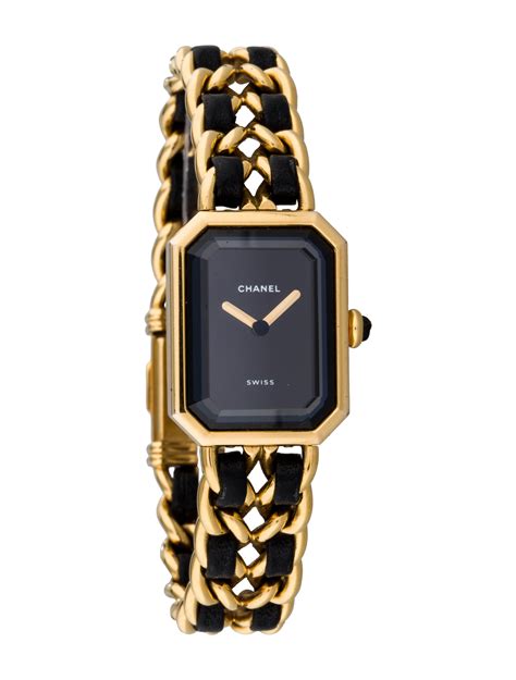 chanel watch black and gold.